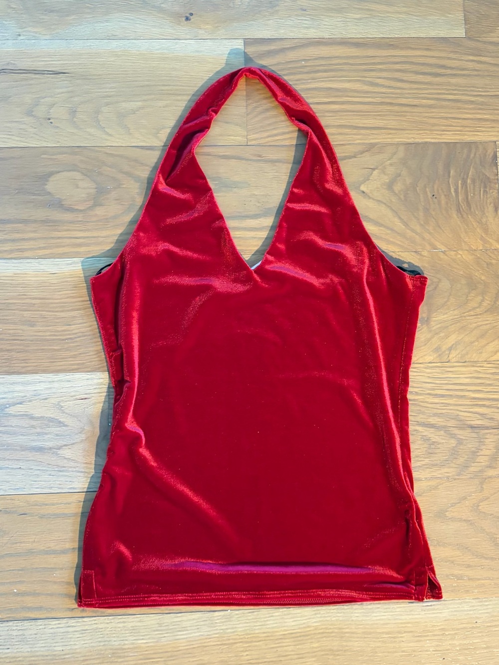 Vintage Red Velvet Halter Top